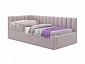 Мягкая кровать Milena с бортиком 900 лиловая с подъемным механизмом - фото №2