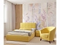 Мягкая кровать Selesta 1200 желтая с подъем.механизмом - фото №3