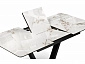 Бугун 120(160)х80х77 белый мрамор глняец / черный Керамический стол - фото №7