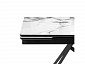 Блэкбери 140(200)х80х75 белый мрамор / черный Стол стеклянный - фото №11