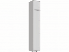 Челси Пенал 1 створка + антресоль 400 (Белый, Белый глянец) - фото №1, mdmMF-1205418473