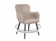 Стул DikLine 503 поворотный NS04 CREAM, ножки черные - фото №1