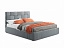 Мягкая кровать Tiffany 1600 серая с подъемным механизмом с матрасом PROMO B COCOS, велюр - миниатюра