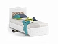 Кровать 900 с настилом и мягким элементом Италия ИТ-10 + ИТ-10А белое дерево - фото №3