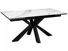 Стол DikLine SFE140 Керамика Белый мрамор/подстолье черное/опоры черные (2 уп.) - фото №1