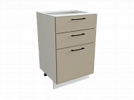 Шкаф Н503 с 3-мя ящиками Мемфис БЕЛ/АТЛ/СЕР Ф33 - фото №1