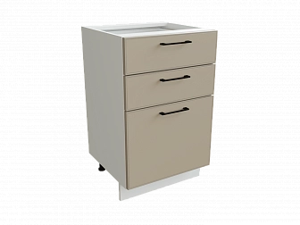 Шкаф Н503 с 3-мя ящиками Мемфис БЕЛ/АТЛ/СЕР Ф33 - фото №1