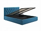 Мягкая кровать Verona 1400 синяя с подъемным механизмом - фото №6