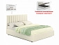 Мягкая кровать Olivia 1400 беж с подъемным механизмом - фото №3