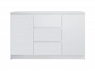 Челси Комод 1200 (2 двери 3 ящика) (Белый глянец, Белый) - фото №1