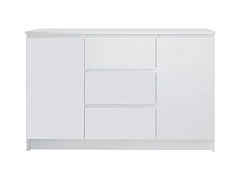 Челси Комод 1200 (2 двери 3 ящика) (Белый глянец, Белый) - фото №1, mdmMF-000084945