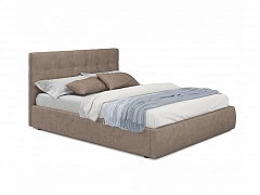 Мягкая кровать Selesta 1600 кожа латте с подъемным механизмом - фото №1, mebel_stock_4526