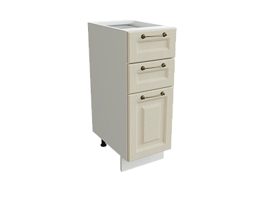 Шкаф Н303 с 3-мя ящиками Ницца БЕЛ/ДУБ/КРЕМ Ф13 - фото №1, 888_ММК-00016099