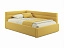 Мягкая кровать Aura 1200 желтая с подъемным механизмом, велюр - миниатюра