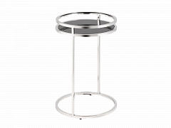 Журнальный столик STOOL GROUP STOOL GROUP Гестия 41*60 Стекло черное, сталь серебро  - фото №1