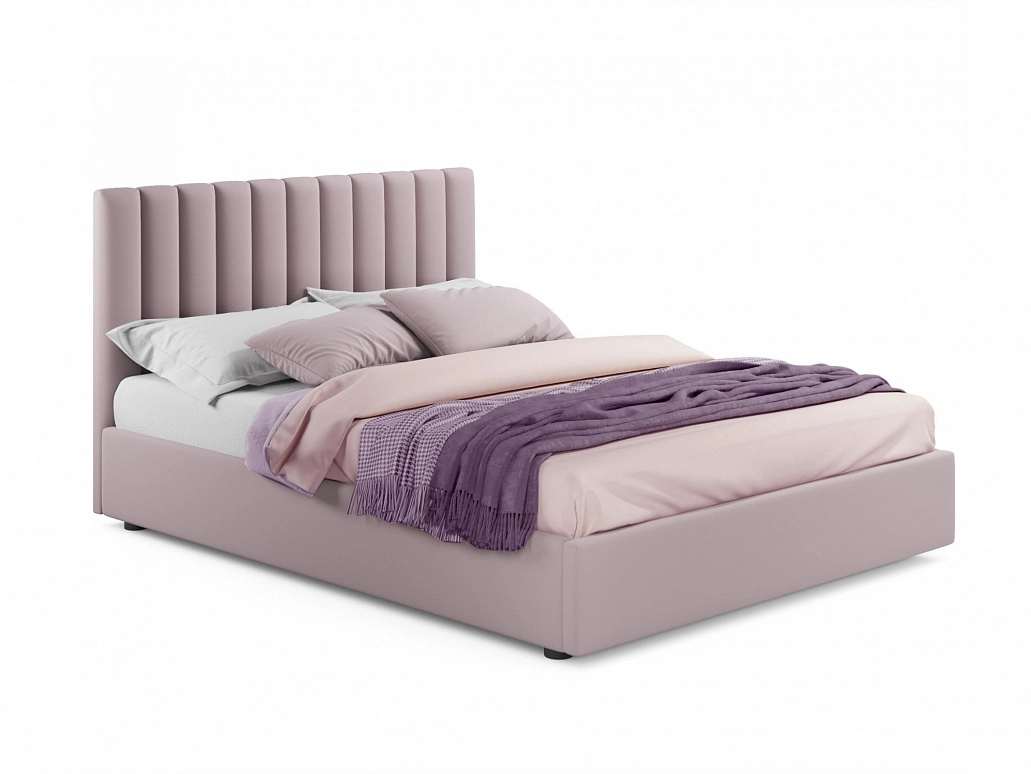 Мягкая кровать Olivia 1800 лиловая с подъемным механизмом - фото №1