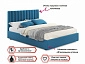 Мягкая кровать с тумбами Olivia 1600 синяя с подъемным механизмом - фото №8