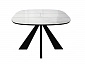 Стол DikLine SFK110 стекло белое мрамор глянец/подстолье черное/опоры черные (2 уп.) - фото №8