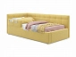 Односпальная кровать-тахта Bonna 900 с защитным бортиком желтая и подъемным механизмом - фото №2