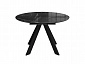 Стол DikLine SFC110 d1100 стекло Оптивайт Черный мрамор/подстолье черное/опоры черные - фото №14