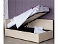 Односпальная кровать-тахта Colibri 800 беж кожа с подъемным механизмом - фото №3