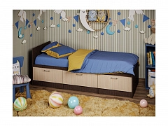 Детская кровать Юниор-5 ЛДСП (Венге / Ясень шимо светлый) - фото №1