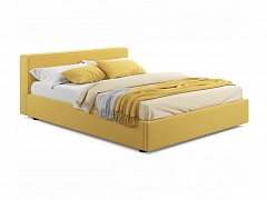 Мягкая кровать Skandi 1600 желтая с подъемным механизмом - фото №1