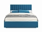 Мягкая кровать с тумбами Olivia 1600 синяя с подъемным механизмом - фото №7
