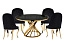 Аган black / gold Обеденная группа, ткань - миниатюра