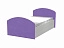 Юниор-2 Детская кровать 80, металлик (Сиреневый металлик, Дуб белёный), ЛДСП - миниатюра