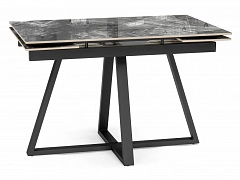 Силлем 120(180)х80 риальто серый темный / черный Керамический стол - фото №1, Woodville19815