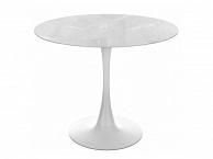 Tulip 90 super white glass Стол стеклянный - фото №1