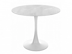Tulip 90 super white glass Стол стеклянный - фото №1
