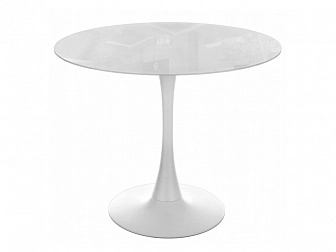 Tulip 90 super white glass Стол стеклянный - фото №1