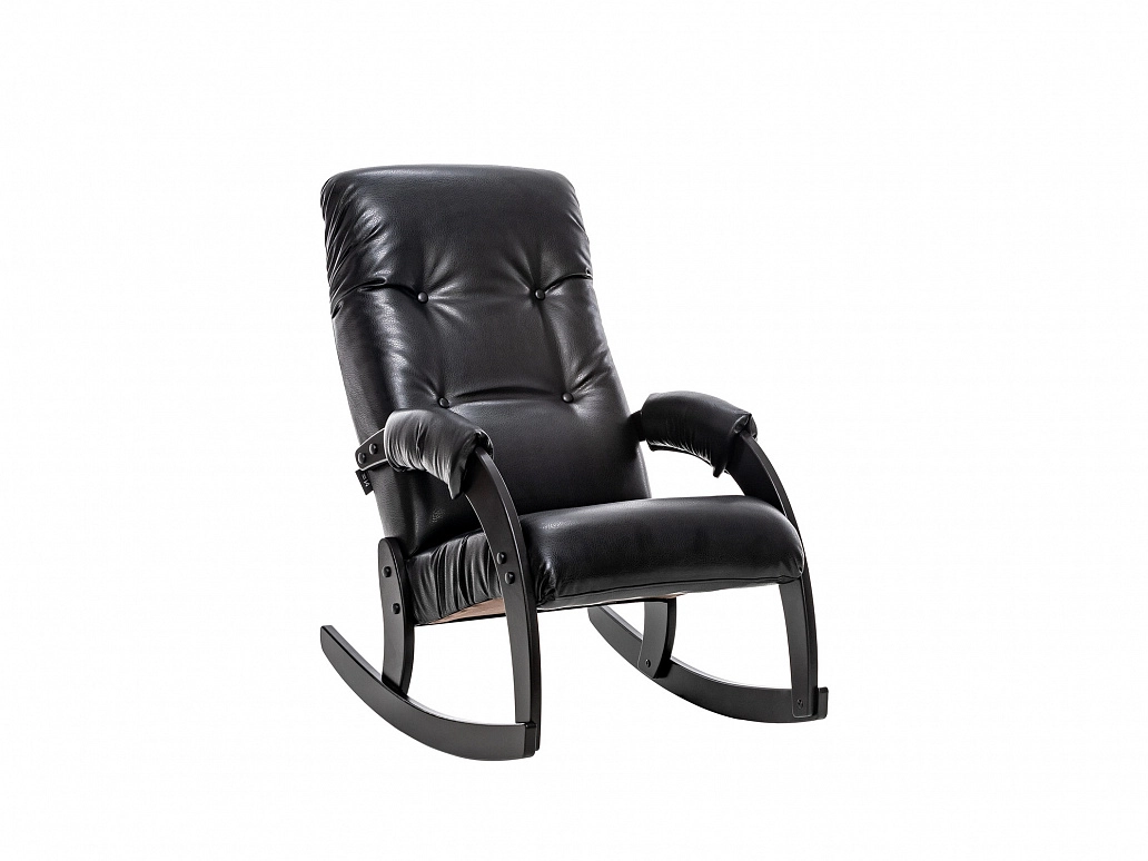 Кресло-качалка Модель 67 Венге, к/з Vegas Lite Black - фото №1