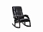 Кресло-качалка Модель 67 Венге, к/з Vegas Lite Black, экокожа - миниатюра
