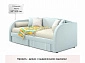 Мягкая кровать Elda 900 мята пастель с ортопедическим основанием - фото №3
