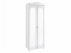 Шкаф 2-х дверный с зеркалами (гл.410) Италия ИТ-43 белое дерево - фото №1, 49001