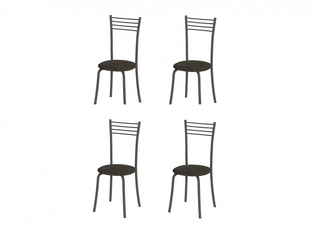 Комплект стульев Кассия (4 шт), графит велюр бурый - фото №1