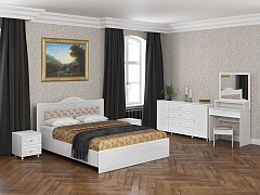 Спальня Монако-5 мягкая спинка белое дерево - фото №1, 49320