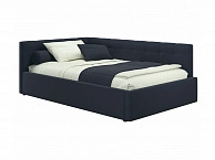 Мягкая кровать-тахта Bonna 1200 черная c подъемным механизмом - фото №1