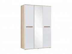 Ким Шкаф для одежды 3-дверный (Сонома / Белый глянец) - фото №1, mdmMF-000010654