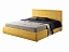 Мягкая кровать "Selesta" 1400 желтая с матрасом ГОСТ с подъемным механизмом, велюр - миниатюра