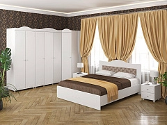 Спальня Италия-4 мягкая спинка белое дерево - фото №1