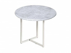Скарлетт стол кофейный круглый белый мрамор/белый - фото №1, 51011