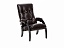 Кресло для отдыха Модель 61 Венге текстура, к/з Varana DK-BROWN, экокожа - миниатюра