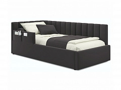 Мягкая кровать Milena с бортиком 900 шоколад с подъемным механизмом - фото №1, mebel_stock_20060