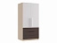Илия М2 Шкаф 2-х дверный туя светлая/шоколад/белый, белый/коричневый - миниатюра