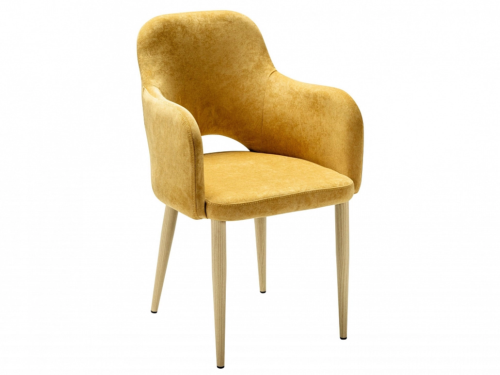 Кресло Ledger желтый/нат.дуб - фото №1