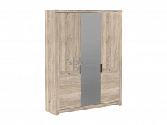 Шкаф 3-х дверный широкий зеркальный, Юта (1814*519*2300) Дуб Мария, 12215 - фото №1, mdmsbk-12215